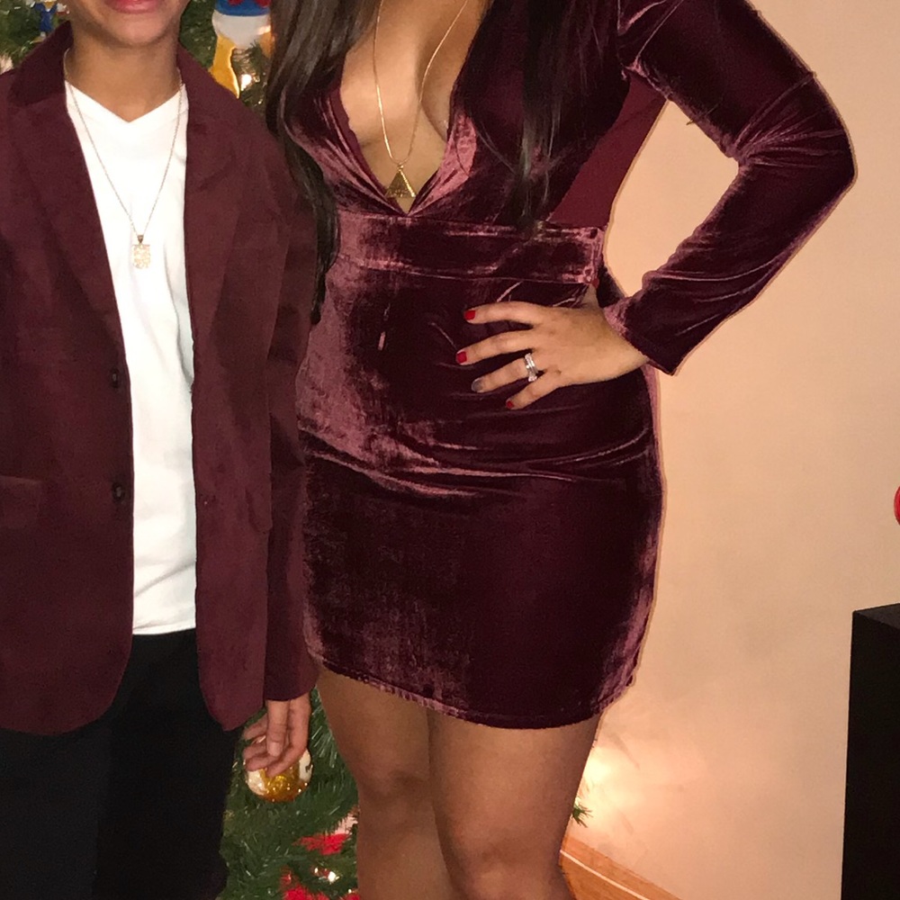 Burgundy Velvet dress by Express